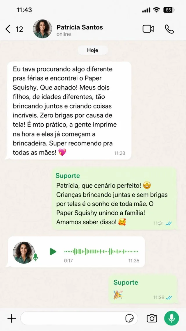 Print de conversa real no WhatsApp 5